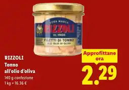 Lidl RIZZOLI Tonno all'olio d'oliva offerta