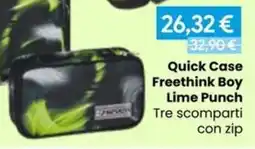 Paniate Quick Case Freethink Boy Lime Punch Tre scomparti con zip offerta