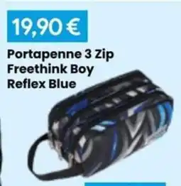Paniate Portapenne 3 Zip Freethink Boy Reflex Blue offerta