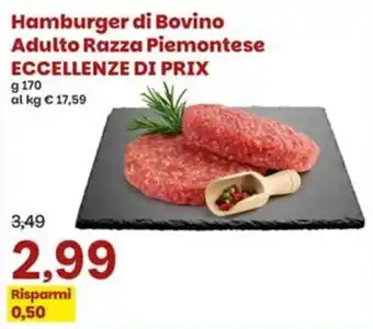 Prix Quality Hamburger di Bovino Adulto Razza Piemontese offerta