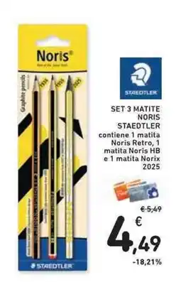 Conad Superstore Set 3 matite Noris Staedtler offerta
