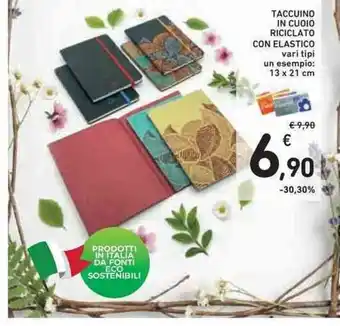 Taccuino in cuoio riciclato