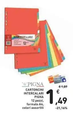 Conad Superstore Cartoncini intercalari Pigna offerta