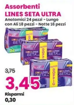 Prix Quality Assorbenti Lines Seta Ultra offerta