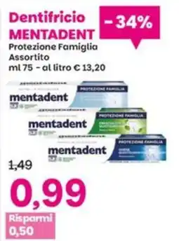 Prix Quality Dentifricio Mentadent Protezione Famiglia offerta