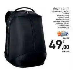 Conad Superstore Zaino Shell Nero Spirit offerta