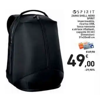 Zaino Shell Nero Spirit