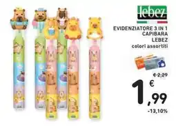Conad Superstore Evidenziatore 3 in 1 capibara Lebez offerta