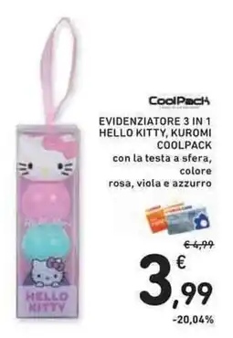 Conad Superstore Evidenziatore 3 in 1 Hello Kitty, Kuromi Coolpack offerta