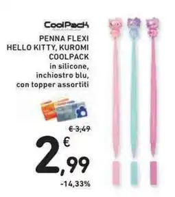 Conad Superstore Penna flexi hello kitty, kuromi coolpack offerta