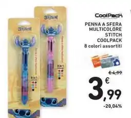 Conad Superstore Penna a sfera multicolore Stitch Coolpack offerta
