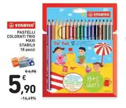 Conad Superstore Pastelli colorati trio maxi stabilo offerta