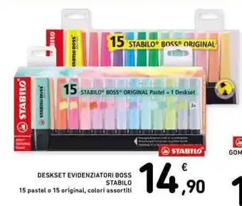 Deskset evidenziatori boss stabilo