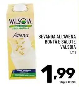 Il Centesimo Beverage all'avena bontà e salute Valsoia offerta