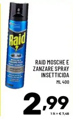 Il Centesimo Raid mosche e zanzare spray offerta