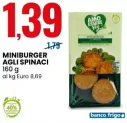 Eurospin Amo Essere Veg Miniburger agli spinaci offerta