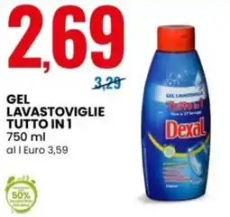 Eurospin Gel lavastoviglie tutto in 1 Dexal offerta