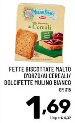 Il Centesimo Fette biscottate malto d'orzo ai cereali dolcifette mulino bianco offerta