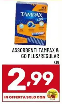 Il Centesimo Assorbenti Tampax & Go Plus/Regular offerta