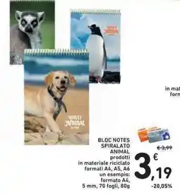 Conad Superstore Bloc notes spiralato animal offerta