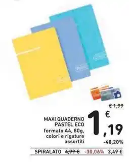 Conad Superstore Maxi quaderno pastel eco offerta