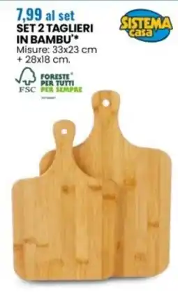 Eurospin Set 2 taglieri in bambu* offerta