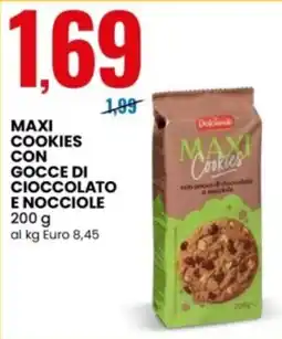 Eurospin Maxi Cookies con gocce di cioccolato e nocciole offerta