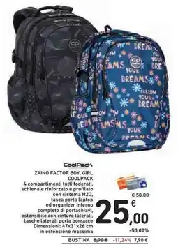 Conad Superstore Zaino Factor Boy, Girl CoolPack offerta