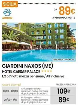 Eurospin Giardini Naxos (ME) Hotel Caesar Palace offerta