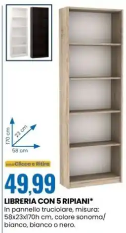 Eurospin Libreria con 5 ripiani offerta
