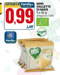 Eurospin Mini gallette di mais Amo Essere Bio offerta