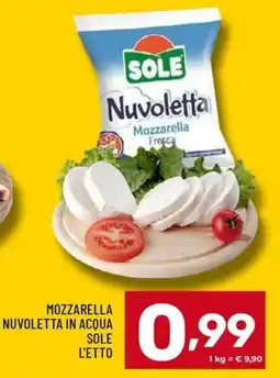 Il Centesimo Mozzarella Nuvolella in acqua Sole offerta