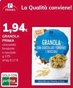 Basko Granola Primia cioccolato fondente e nocciole offerta