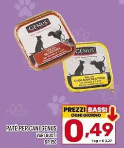 Il Centesimo Paté per cani Genus offerta