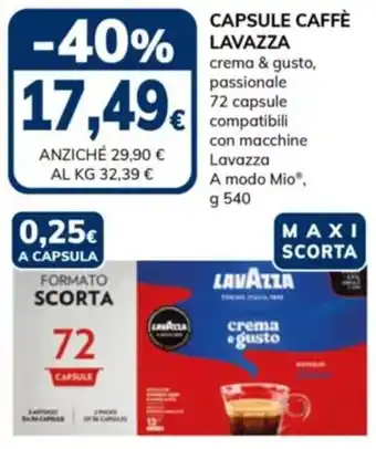 Capsule caffè Lavazza crema & gusto