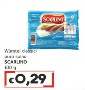 Würstel classici puro suino SCARLINO