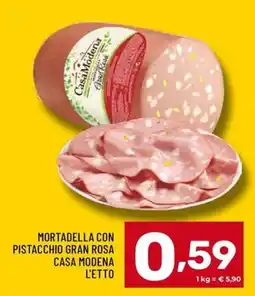 Il Centesimo Mortadella con pistacchio gran rosa casa modena offerta