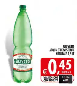 Deco Supermercati Uliveto acqua effervescente naturale offerta