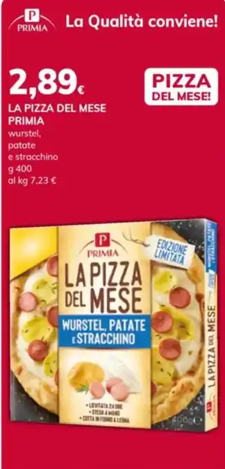 Primia la pizza del mese wurstel patate e stracchino