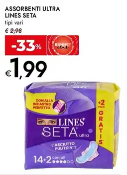 Bennet Assorbenti ultra Lines Seta offerta