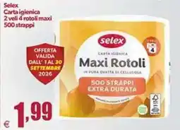 Elite Selex carta igienica Maxi Rotoli offerta