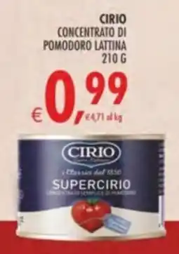 Deco Supermercati Concentrato di pomodoro lattina Cirio Supercirio offerta