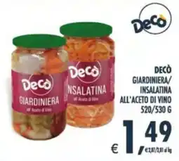 Deco Supermercati Decò Giardiniera/Insalatina offerta