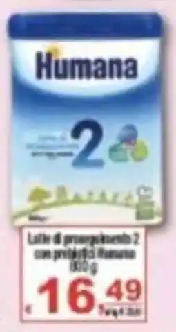 CTS Supermercati Latte di proseguimento 2 con prebiotici Humana offerta