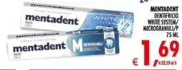 Deco Supermercati Mentadent dentifricio white system microgranuli offerta