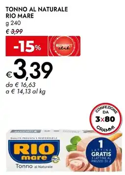 Bennet Tonno al Naturale Rio Mare offerta