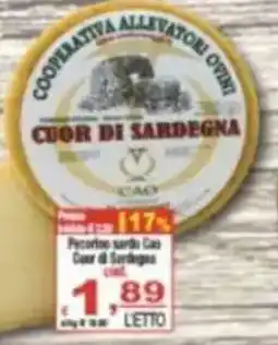CTS Supermercati Pecorino sardo Cao Cuor di Sardegna offerta