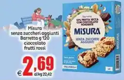 Elite Misura barrette g 120 cioccolato frutti rossi offerta