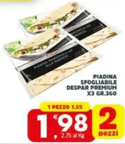 Despar Sicilia Piadina sfogliabile Despar Premium offerta