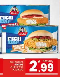 Despar Sicilia Fish Burger Findus Chips X2/XL offerta